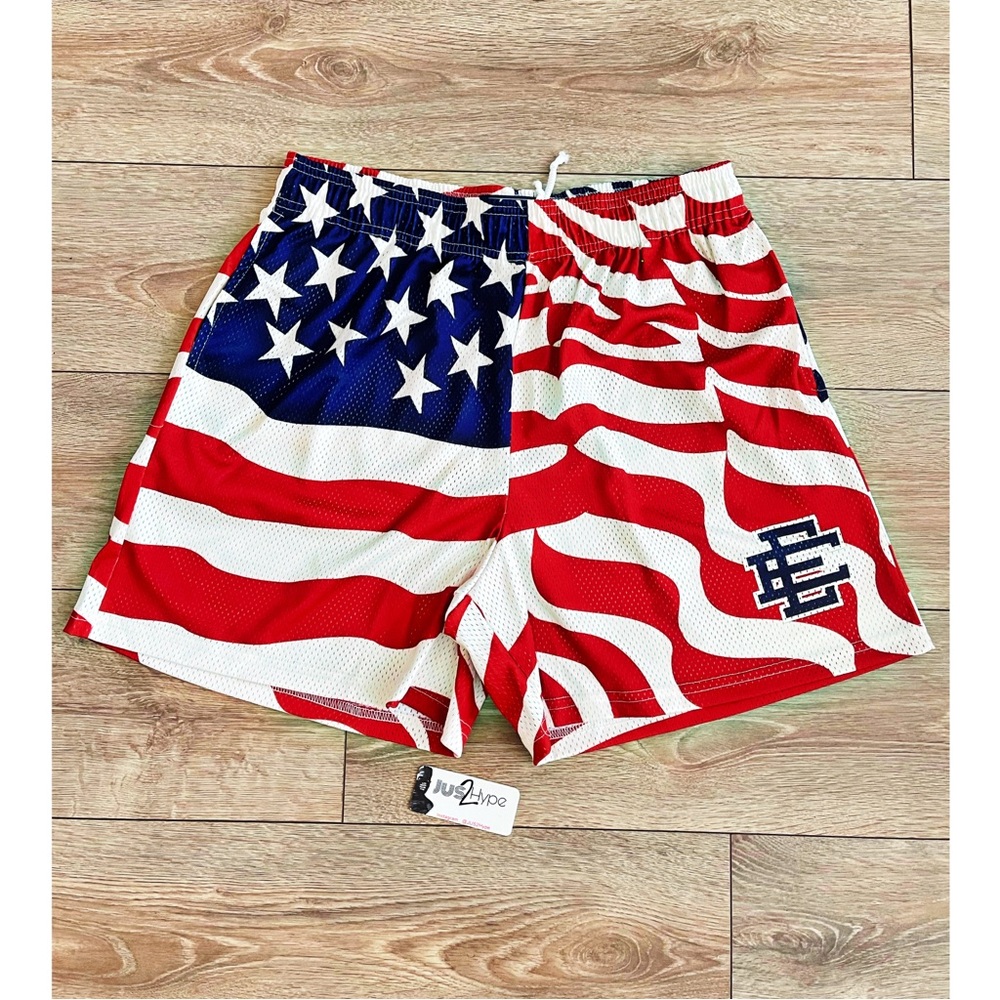 Eric Emanuel EE Shorts July 4th Red Blue Brand New
